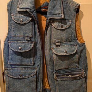 Denim utility vest